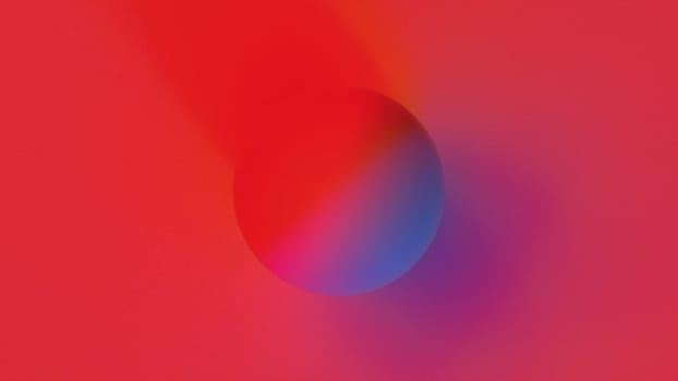 Bright ball with colorful 3d render gradient floating on surface. Creative minimalism with simple geometrically round shape. Futuristic planet in abstract space