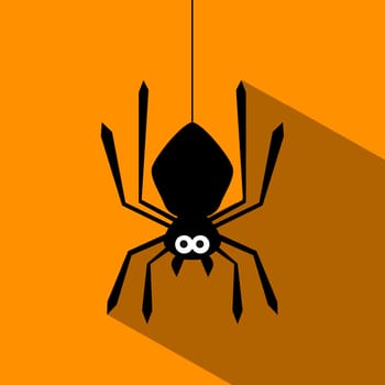 Spider on an gray background, 3D rendering