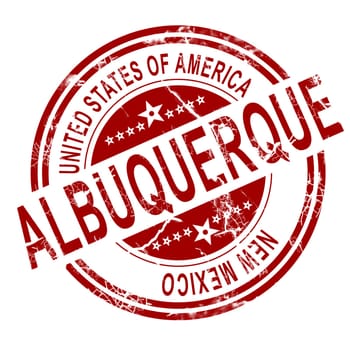 Red Albuquerque with white background, 3D rendering