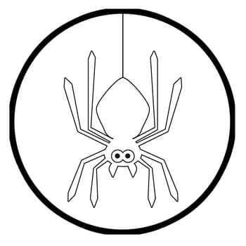 Spider on an white background, 3D rendering