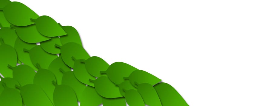 Green leaves as abstract background, 3D rendering