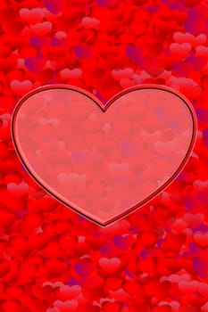 Colored valentine illustration on a red background. Valentine's Day. Happy birthday. Wedding postcard. Red valentine. Human heart. Greeting card. Template for text.