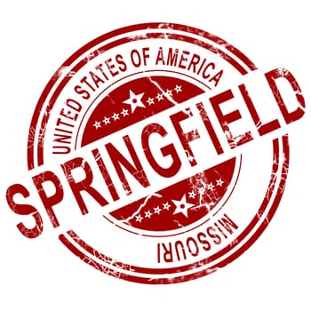 Red Springfield with white background, 3D rendering