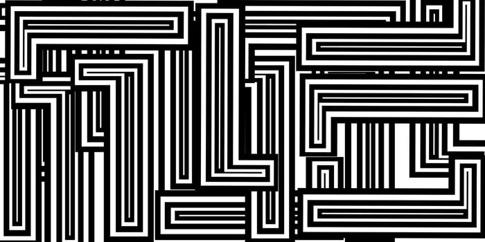Black and white pattern of one, 3D rendering