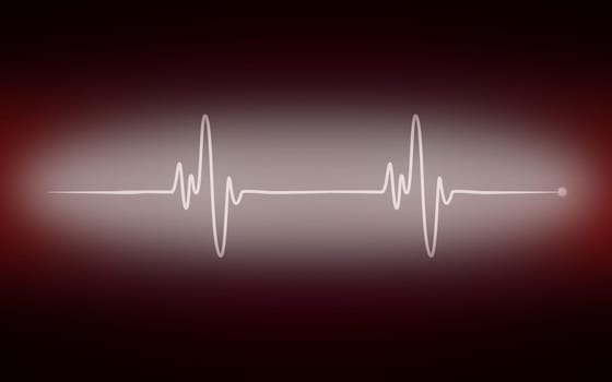 Heart cardiogram pulse chart on electrocardiogram monitor, 3D rendering