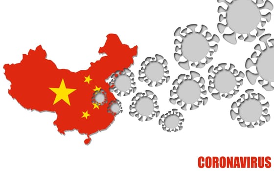 Wuhan coronavirus 2019-nCoV concept. An outbreak occurs in Wuhan, China. 3d rendering