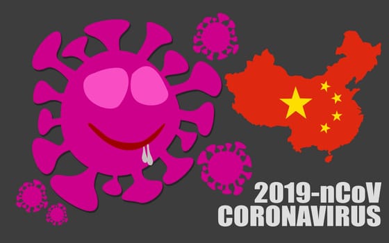 Wuhan corona virus epidemic occurs at Wuhan, China, 3D rendering
