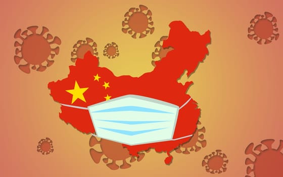 Wuhan coronavirus 2019-nCoV concept. An outbreak occurs in Wuhan, China. 3d rendering