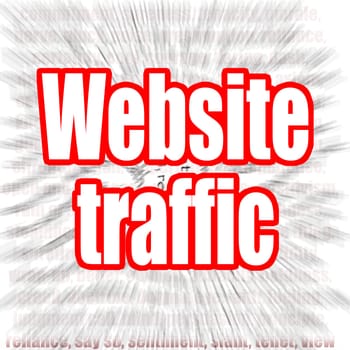 Website traffic word with zoom in effect as background, 3D rendering