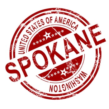 Red Spokane with white background, 3D rendering