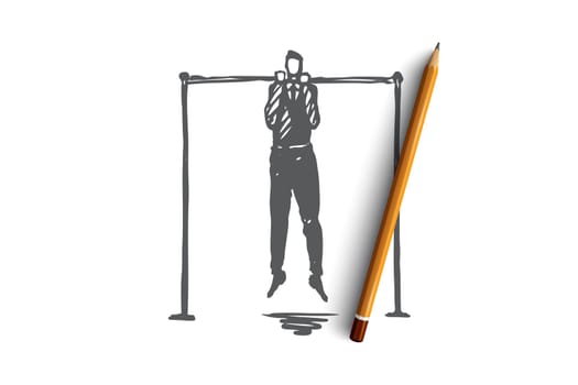 Training, teaching, business, development, professional concept. Hand drawn exercises as symbol of business training concept sketch. Isolated vector illustration.