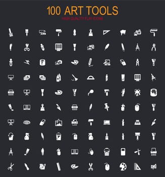 Art tools big collection of vector symbols for icons and UI