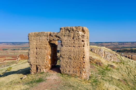ruins of an ancient castle in albacete province Spain, built by muslim culture