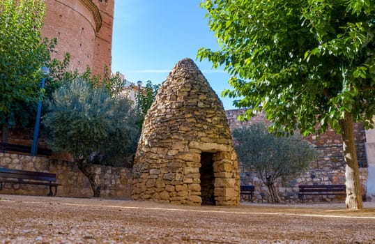 Casillas de Pico, stone buildings built in farm fields by farmers to protect themselves from inclement weather. Grisel, Zaragoza Spain