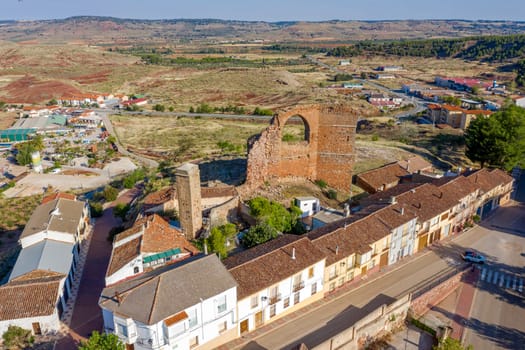 Ruins views of the old aqueduct of Alcaraz, Albacete. Spain