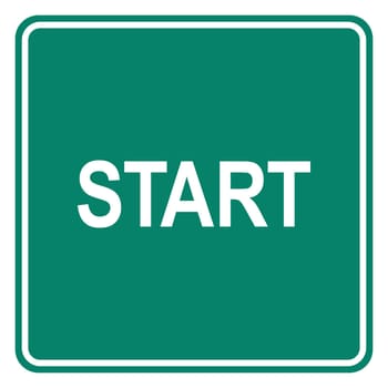 Start and road sign