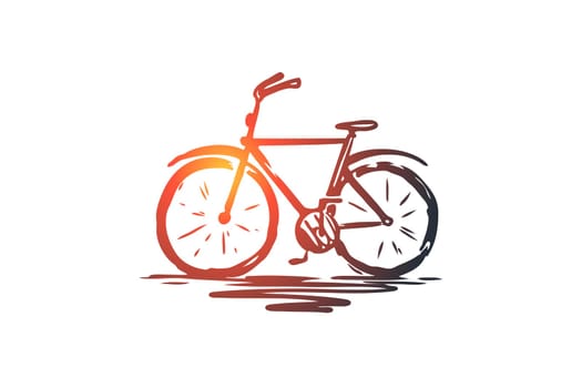 Bike, cycle, ride, wheel, bicycle concept. Hand drawn bike transport for sport concept sketch. Isolated vector illustration.