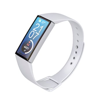 White fitness tracker isolated on white background