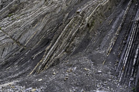Detail of famous rock formation on a beach, erosion and nature, tourist attraction