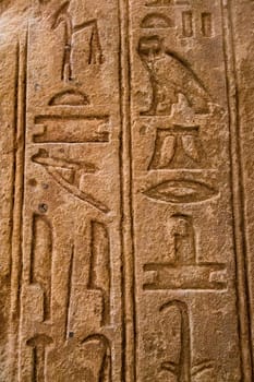 Old Egypt Hieroglyphs carved on the stone
