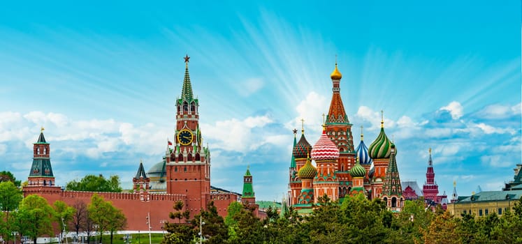 Beautiful scenery of the heart of  Moscow. Panoramic view
