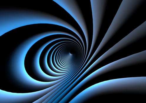 Abstract light background, blue sound waves oscillating with circle ring