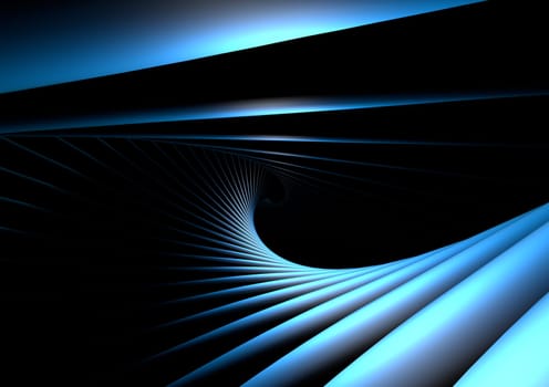 Abstract light background, blue sound waves oscillating with circle ring
