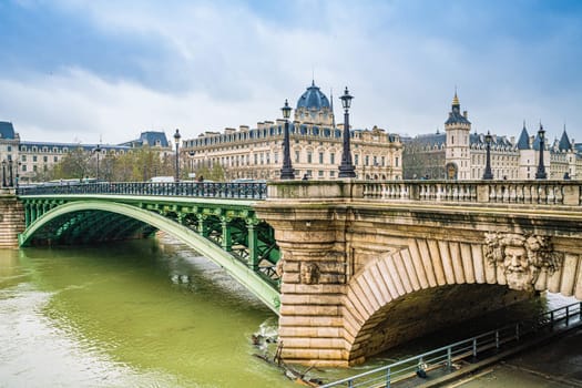 Street view in the historical centre of Paris, France