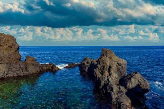 Tenerife coast. Tenerife black beach