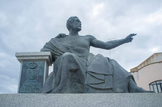 Medellin, Spain - April 28th, 2018: Quintus Caecilius Metellus Pius, founder of Medellin in 79 BC, Extremadura, Spain. Sculpted by Ricardo Garcia Lozano