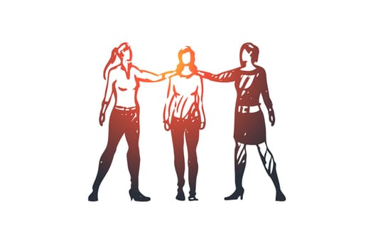 Communication, people, discussion, talk, conversation concept. Hand drawn people communicate in real life concept sketch. Isolated vector illustration.