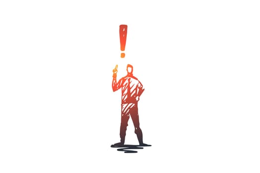 Confidence, success, man, leadership, strong concept. Hand drawn self-confident businessman concept sketch. Isolated vector illustration.