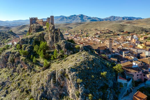 Aerial panoramic view of Arandiga, region of the Community of Calatayud Zaragoza spain