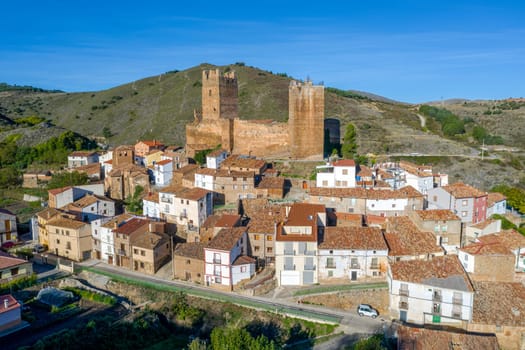 Aerial view of Vozmediano Soria Spain, Autonomous Community of Castilla y Leon. Town of the Region of Moncayo.
