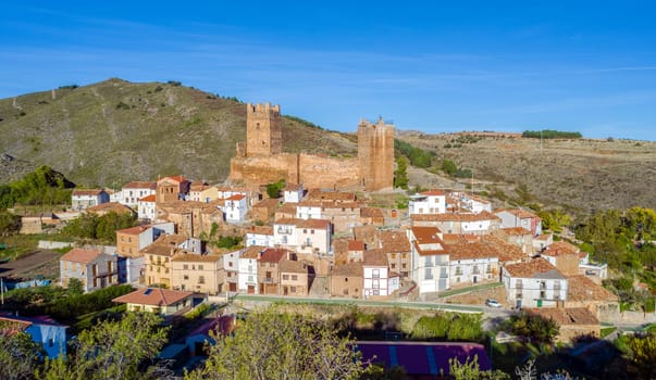 Panoramic aerial view of Vozmediano Soria Spain, Autonomous Community of Castilla y Leon. Town of the Region of Moncayo.