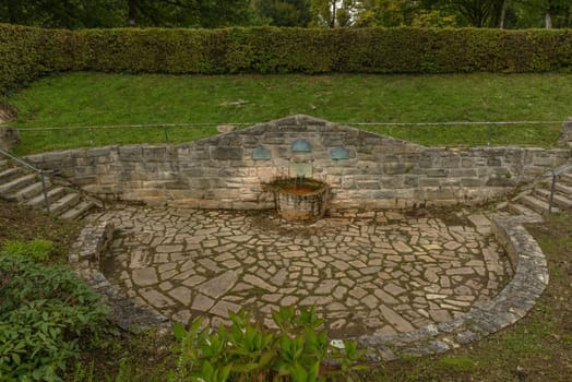 One of the mineral springs in the Kronthal Quellenpark, Kronberg im Taunus, Germany