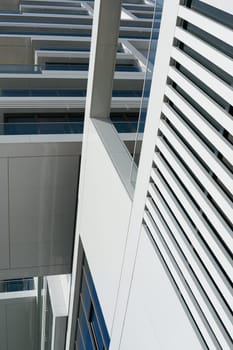 View upwards at a modern new apartment building in downtown Berlin