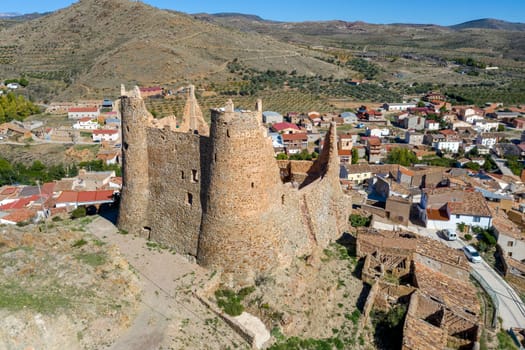 Jarque de Moncayo Castle, Gothic style located in the Zaragoza municipality of Spain and which is in serious danger of ruin. View from the back
