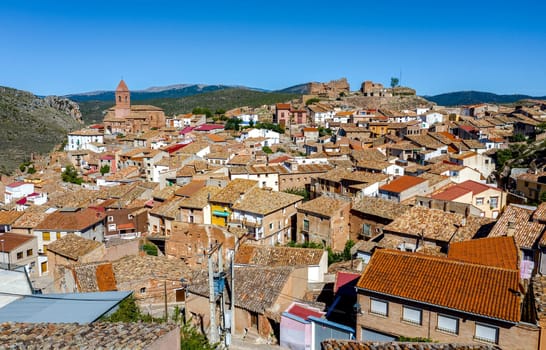 Panoramic view ofAranda de Moncayo, with historical category of town, Zaragoza Spain