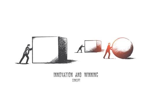 Innovation concept. Hand drawn new success idea. Technology and inspiration concept, idea for successful progress isolated vector illustration.