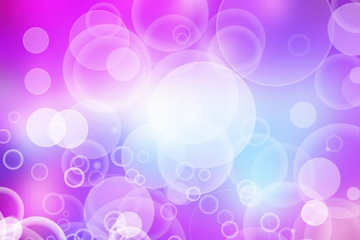 Abstract blurred fresh vivid spring summer light delicate pastel blue pink white bokeh background texture with bright circular soft color lights. Beautiful backdrop illustration.