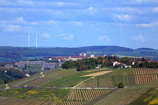 Landscape and sights from the area around Würzburg