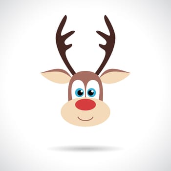 Christmas Reindeer icon. Infographic symbol with shadow. Festive style graphic design element. Flat style web button. Traditional celebration concept.