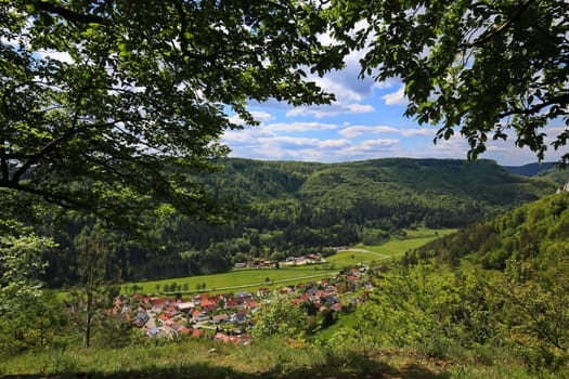 Follow the path to the edge of the forest, then the forest reveals the view