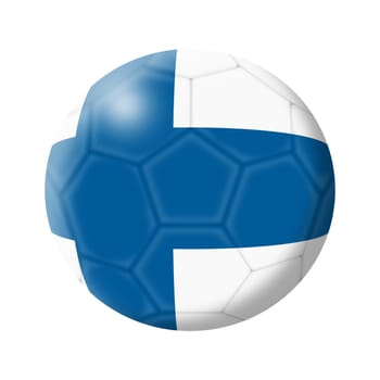 A Finland soccer ball football 3d illustration isolated on white with clipping path