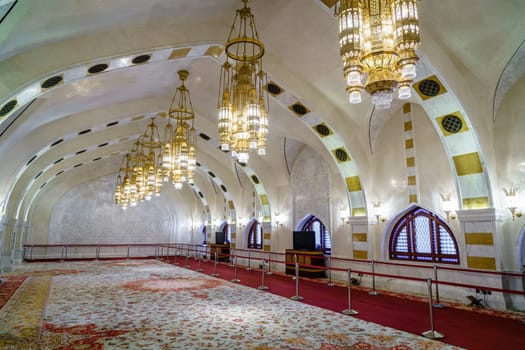 december 4, 2016, Muscat, Oman: Interior details of Mosque Muhammad al-Amin in Muscat, Oman