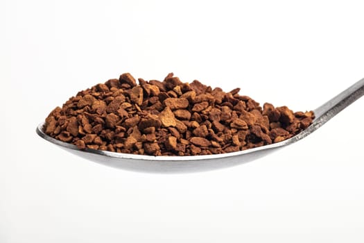 Instant Coffee on a Teaspoon over whitebackground