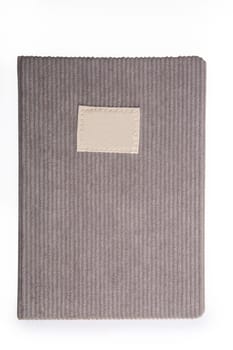 Writing book with cord cover isolated on white background