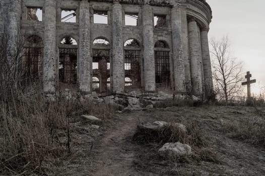 Old ruined building. ancient abandoned church