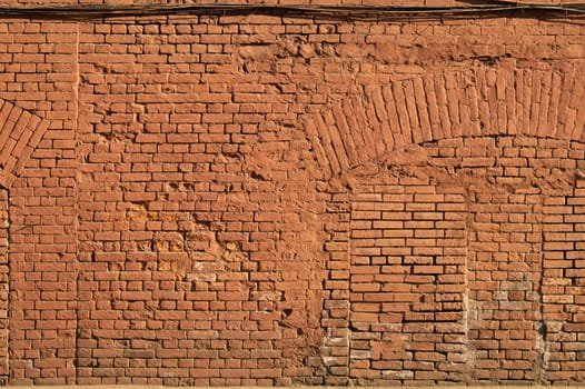 Old red brick wall texture background. ancient wall backdrop
